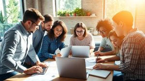 Antreprenori tineri cu idei inovatoare și ambiție globală.