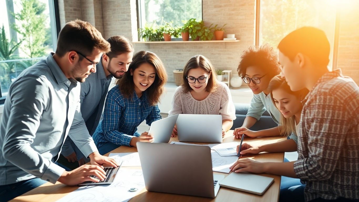 Antreprenori tineri cu idei inovatoare și ambiție globală.